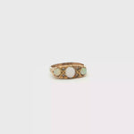Load and play video in Gallery viewer, 9ct Gold Ring with Cabochon Opal &amp; Diamond