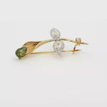 Load and play video in Gallery viewer, Zultanite and Gold Floral Brooch