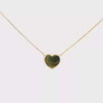 Load and play video in Gallery viewer, Delicate Yellow Gold Heart Pendant Chain Necklace