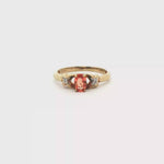 Load and play video in Gallery viewer, 9ct Gold Ring With Orange Topaz