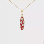 Load and play video in Gallery viewer, Floral Motif Yellow Gold Charm Necklace