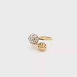 Load and play video in Gallery viewer, Modern Yellow Gold Bypass Cocktail Ring with Spherical Accents