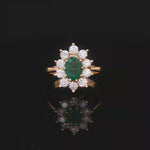 Load and play video in Gallery viewer, Emerald and Yellow Gold Multistone Ring
