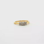 Load and play video in Gallery viewer, 18ct Gold Ring with Three Square Cut Diamond Clusters