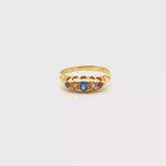 Load and play video in Gallery viewer, 18ct Yellow Gold Ring with Royal Blue Sapphire &amp; Diamonds