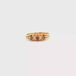 Load and play video in Gallery viewer, 18ct Gold Multi-Stone Ring with Round Ruby