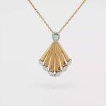Load and play video in Gallery viewer, Yellow Gold Charm Necklace with Pear Cut Diamond