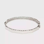 Load and play video in Gallery viewer, Geometric Bangle in White Gold