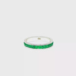 Load and play video in Gallery viewer, White Gold Eternity Ring with Round Cut Emeralds