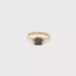 Load and play video in Gallery viewer, 9ct Yellow Gold Ring with Square Fancy Black Diamond