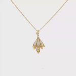Load and play video in Gallery viewer, Yellow Gold Charm Necklace with Round Cut CZ