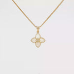 Load and play video in Gallery viewer, Yellow Gold Charm Necklace with Mother of Pearl