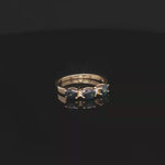 Load and play video in Gallery viewer, Yellow Gold Ring with Deep Blue Sapphire Cabochons