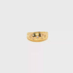 Load and play video in Gallery viewer, 9ct Gold Band Ring with Star Set Round Cut Diamonds (Antique)
