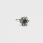 Load and play video in Gallery viewer, 18ct White Gold Cocktail Ring with Sapphire &amp; Diamonds