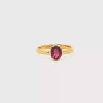Load and play video in Gallery viewer, 9ct Yellow Gold Solitaire Ring with Tourmaline