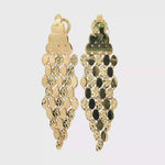 Load and play video in Gallery viewer, Yellow Gold Cascading Disc Dangle Earrings