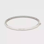 Load and play video in Gallery viewer, White Gold Bangle With Geometric Shapes