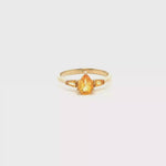 Load and play video in Gallery viewer, 9ct Yellow Gold Ring with Pear-Shaped Citrine Gemstone