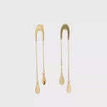 Load and play video in Gallery viewer, Yellow Gold Teardrop Dangle Earrings