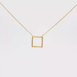Load and play video in Gallery viewer, Minimalist Yellow Gold Square Pendant Chain Necklace