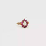 Load and play video in Gallery viewer, 9ct Gold Ring with Cabochon Opal &amp; Pink Tourmaline