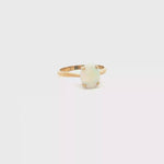 Load and play video in Gallery viewer, 9ct Gold Ring with Oval Cabochon Opal Solitaire