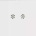 Load and play video in Gallery viewer, White Gold Floral CZ Stud Earrings