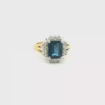 Load and play video in Gallery viewer, 18ct Gold Multi Stone Ring with Sapphire &amp; Diamond