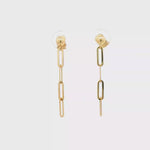 Load and play video in Gallery viewer, Delicate Yellow Gold Chain Dangle Earrings