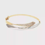 Load and play video in Gallery viewer, CZ-Accented Yellow Gold Bangle