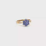 Load and play video in Gallery viewer, 9ct Gold Multi-Stone Ring with Tanzanite Cluster