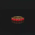 Load and play video in Gallery viewer, 18ct Gold Ruby Multistone Band Ring with Round Cut Rubies
