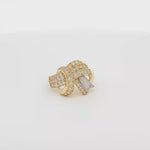 Load and play video in Gallery viewer, Yellow Gold Ring with Round Cut CZ Accents