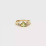 Load and play video in Gallery viewer, 9ct Gold Multistone Ring with Peridot &amp; Diamonds