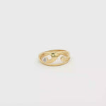 Load and play video in Gallery viewer, Yellow Gold Band Ring with Round Cut Diamond