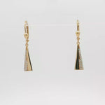 Load and play video in Gallery viewer, 14ct Yellow Gold Dangle Earrings with Trapezoid Cut CZ