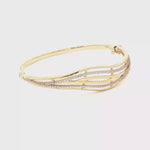 Load and play video in Gallery viewer, CZ Set Yellow Gold Bangle