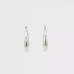 Load and play video in Gallery viewer, White Gold Finish Hoop Earrings