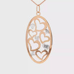 Load and play video in Gallery viewer, Rose &amp; White Gold Heart Cutout Charm Necklace