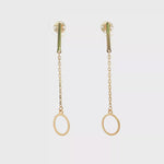 Load and play video in Gallery viewer, Delicate Yellow Gold Chain Dangle Earrings