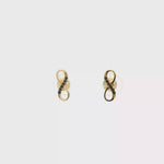 Load and play video in Gallery viewer, Yellow Gold Stud Earrings with Fancy Black Round Cut CZ