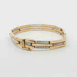 Load and play video in Gallery viewer, Two-Tone Yellow Gold Diamond-Cut Chain Bracelet