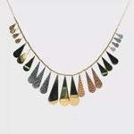 Load and play video in Gallery viewer, Modernist Tri-Gold Pendant Necklace