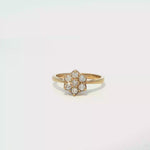 Load and play video in Gallery viewer, Yellow Gold Flower Cluster Diamond Ring