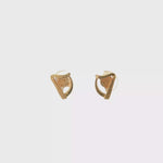 Load and play video in Gallery viewer, Yellow Gold Harp Stud Earrings