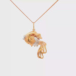 Load and play video in Gallery viewer, Rose Gold Fish Charm Necklace with Intricate Detailing