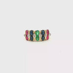 Load and play video in Gallery viewer, 9ct Gold Multistone Ring