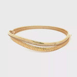Load and play video in Gallery viewer, Yellow Gold Bangle with Round Brilliant CZ