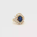 Load and play video in Gallery viewer, 18ct Gold Cocktail Ring with Sapphire &amp; Diamonds